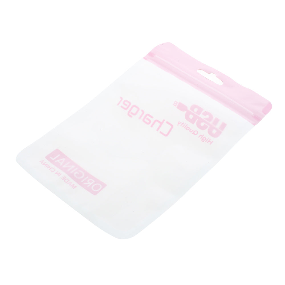 100Pcs/Lot Zip Lock Package Bag for USB Charging Cable, Size: 13 x 9.5cm