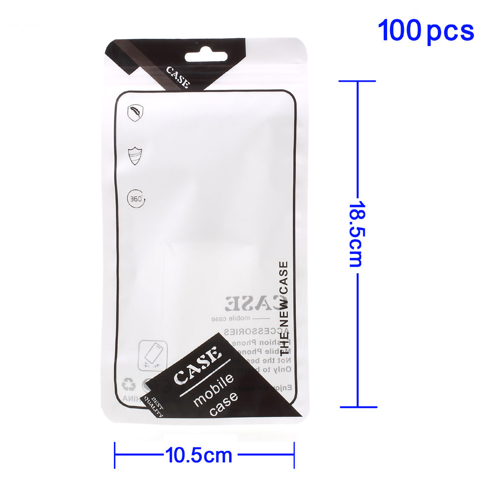 100Pcs/Lot Ziplock Retail Package Bags for iPhone Samsung HTC Sony Etc. Slim Cases, Size: 18.5 x 10.5cm