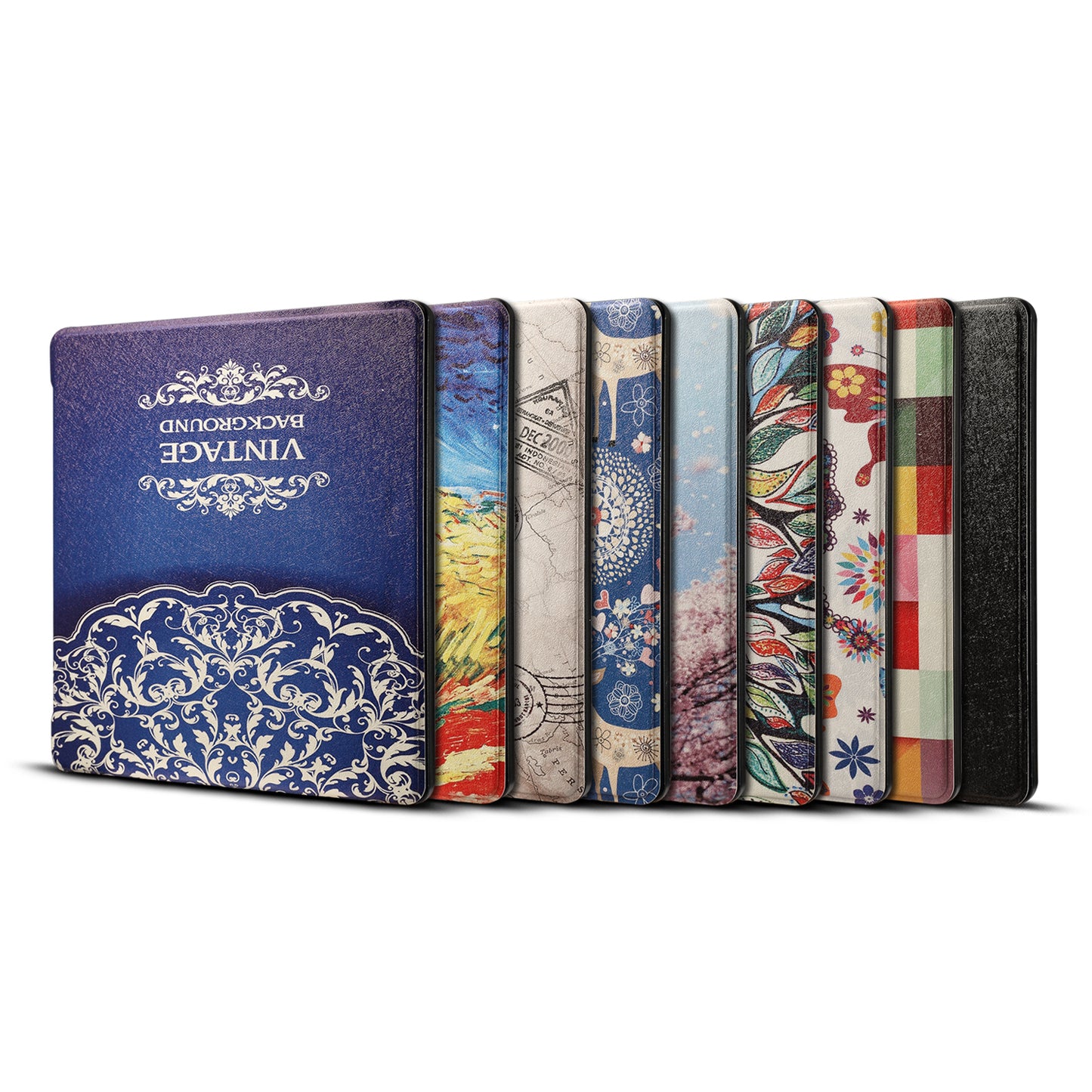 Pattern Printing Smart Leather Tablet Case for Amazon Kindle Oasis 7-inch (2019)