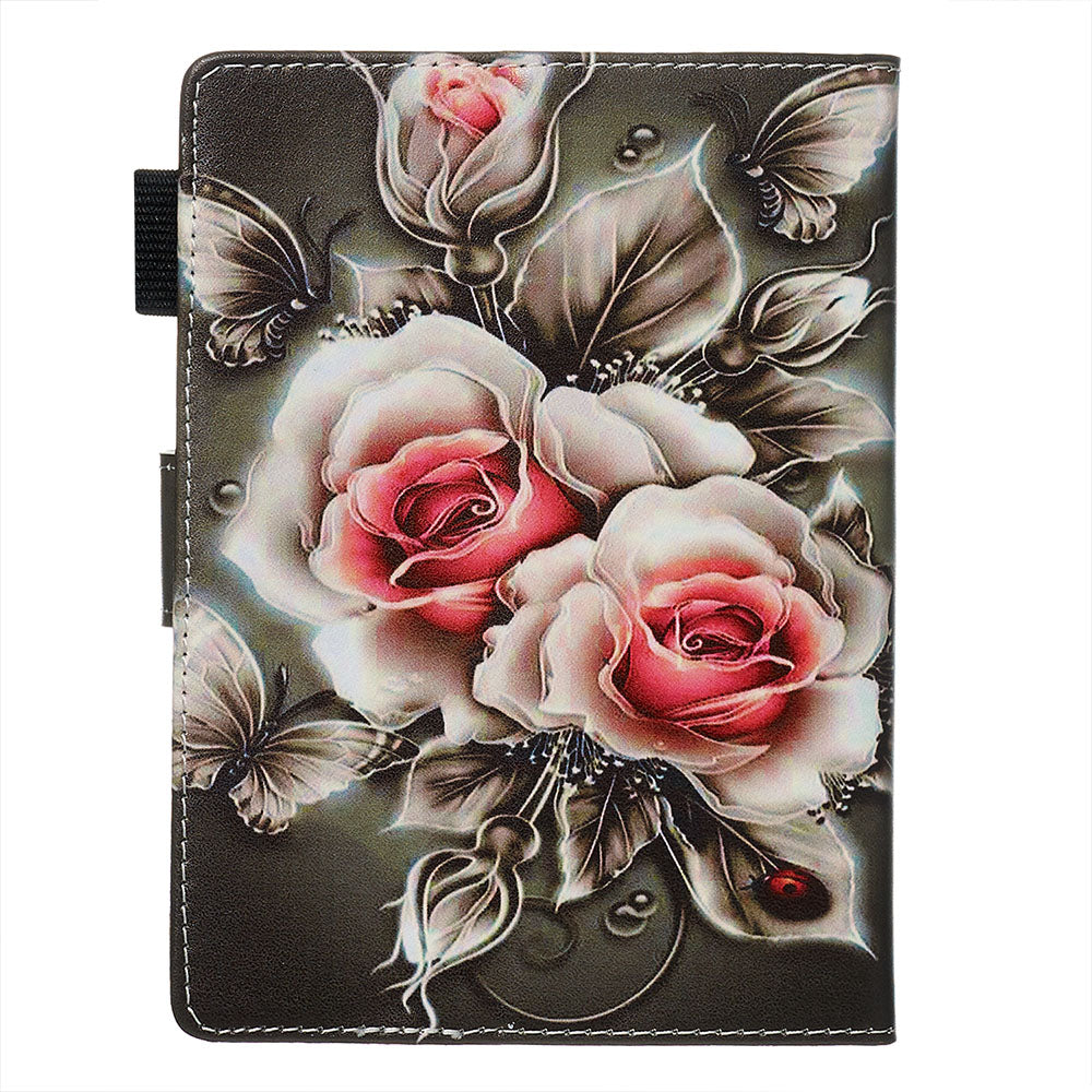 Pattern Printing PU Leather Tablet Case [Wallet Stand] with Stylus Loop for Amazon Kindle Paperwhite 4 (2018) / Kindle Paperwhite 3/2/1 (2015)