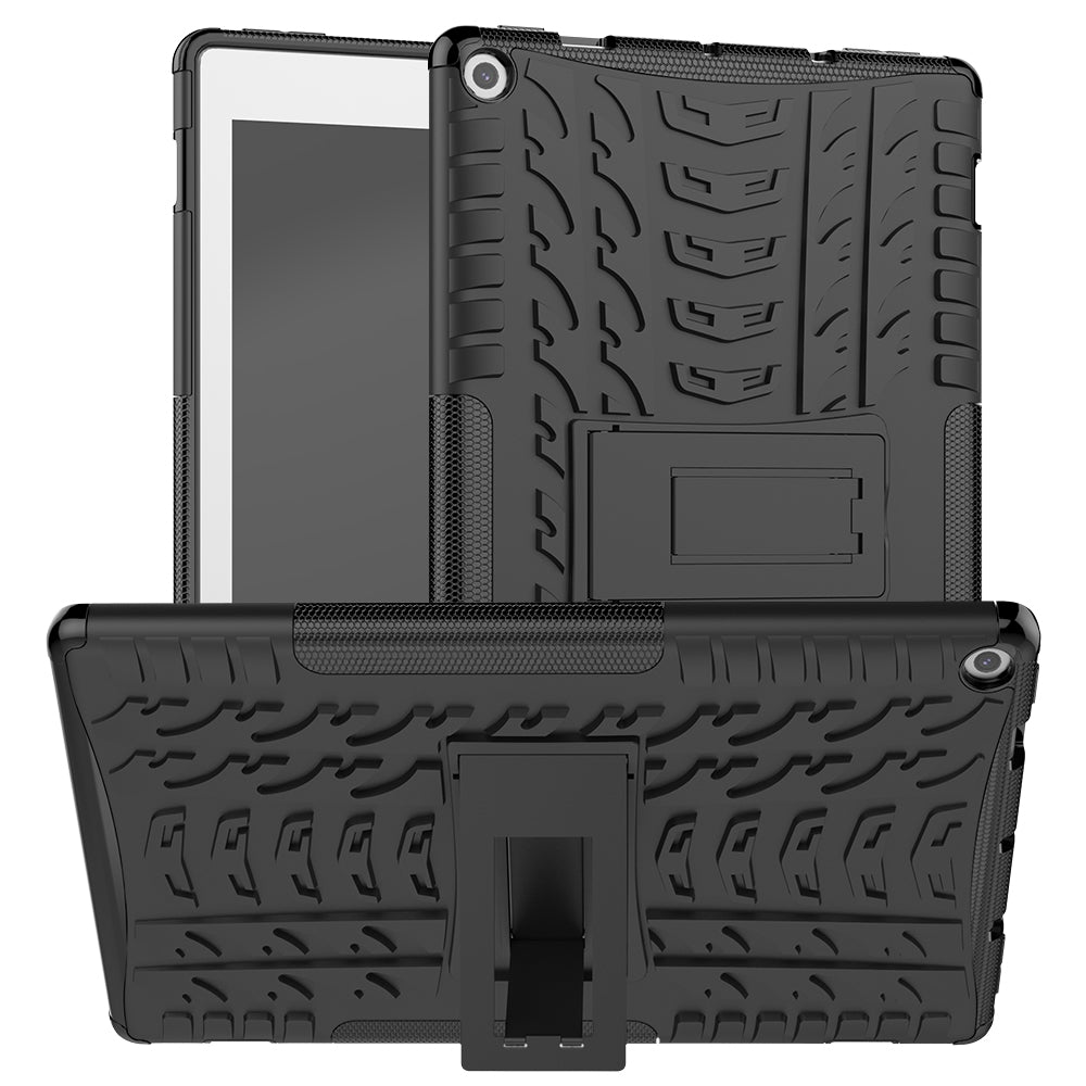 Cool Tyre Pattern PC + TPU Tablet Back Case with Kickstand for Amazon Fire HD 10 (2019)