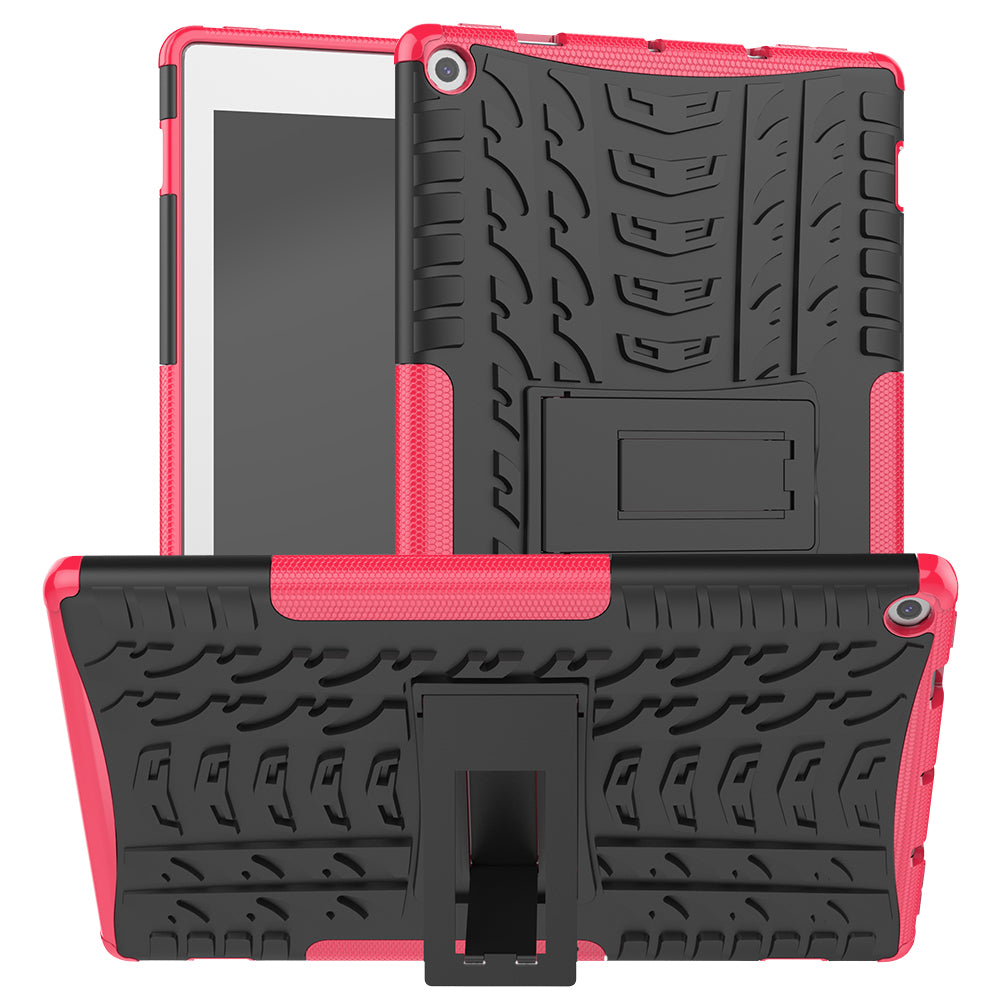 Cool Tyre Pattern PC + TPU Tablet Back Case with Kickstand for Amazon Fire HD 10 (2019)