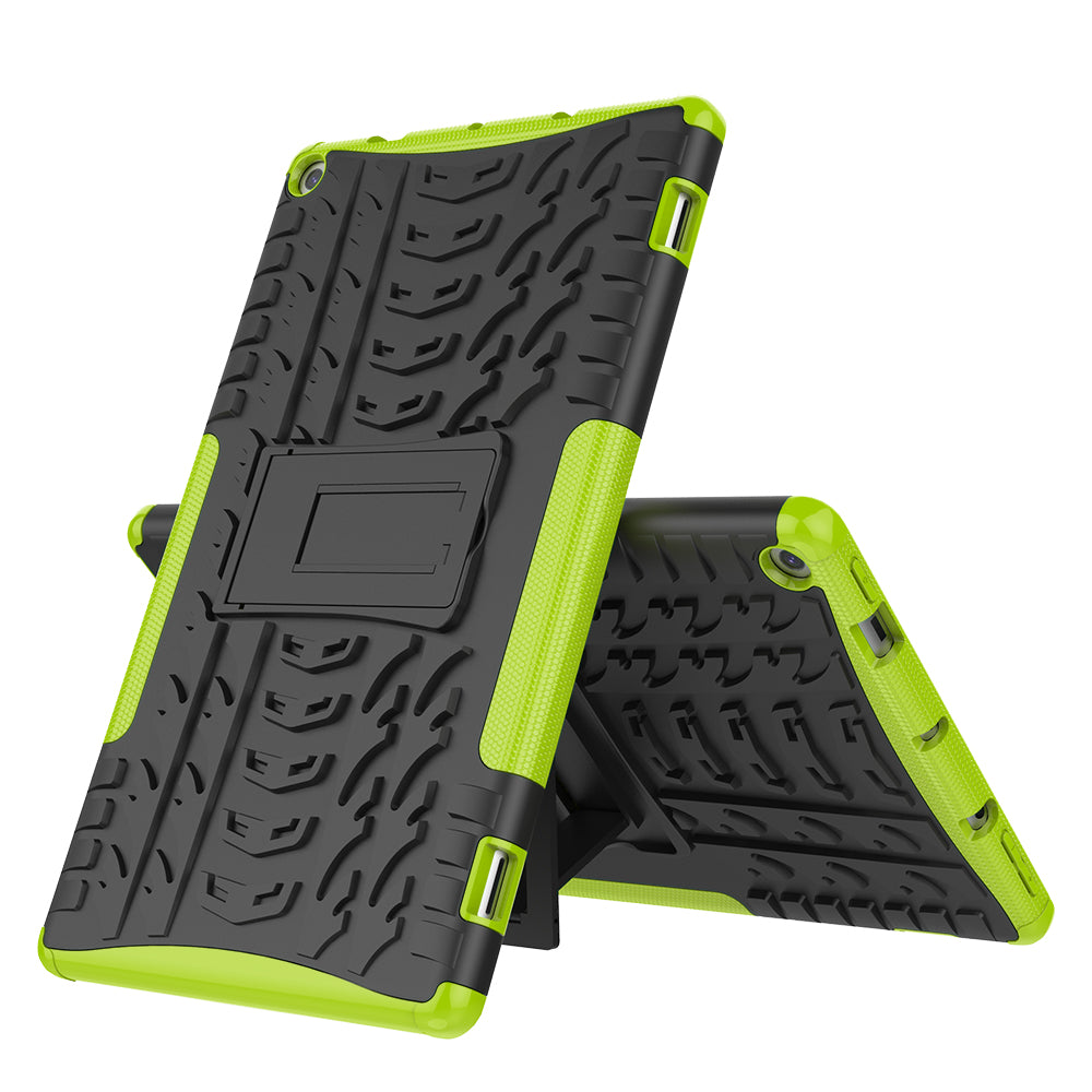 Cool Tyre Pattern PC + TPU Tablet Back Case with Kickstand for Amazon Fire HD 10 (2019)