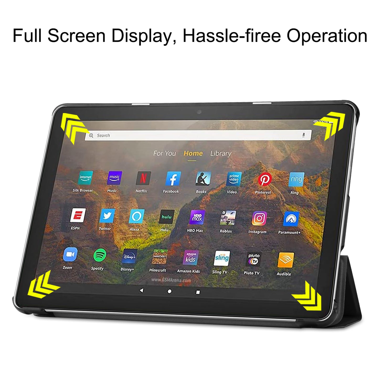 Litch Skin PU Leather Tri-fold Stand Tablet Cover for Amazon Fire HD 10 (2021)