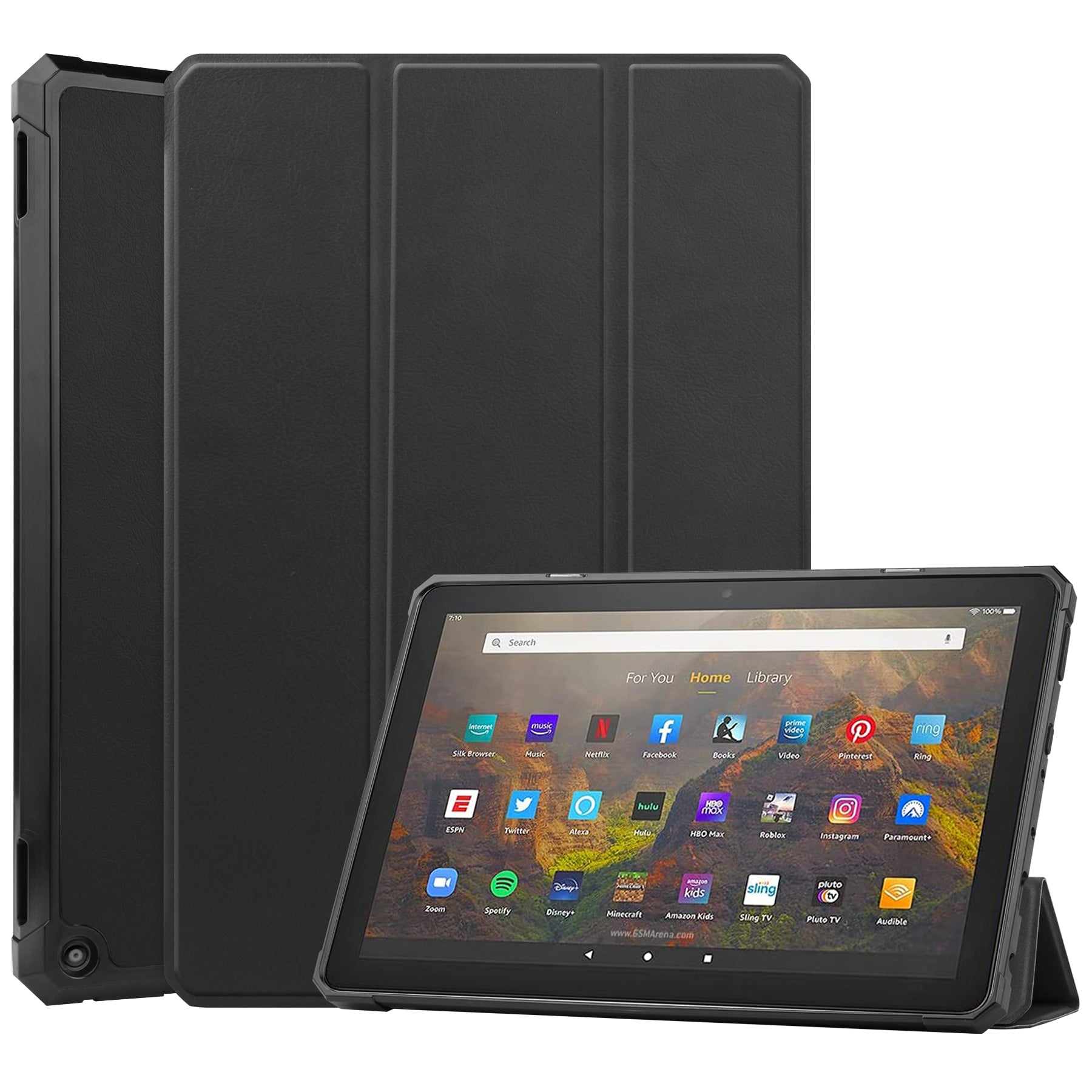 Tri-fold Stand Soft TPU Inner Shell + PU Leather Shell for Amazon Fire HD 10 (2021)