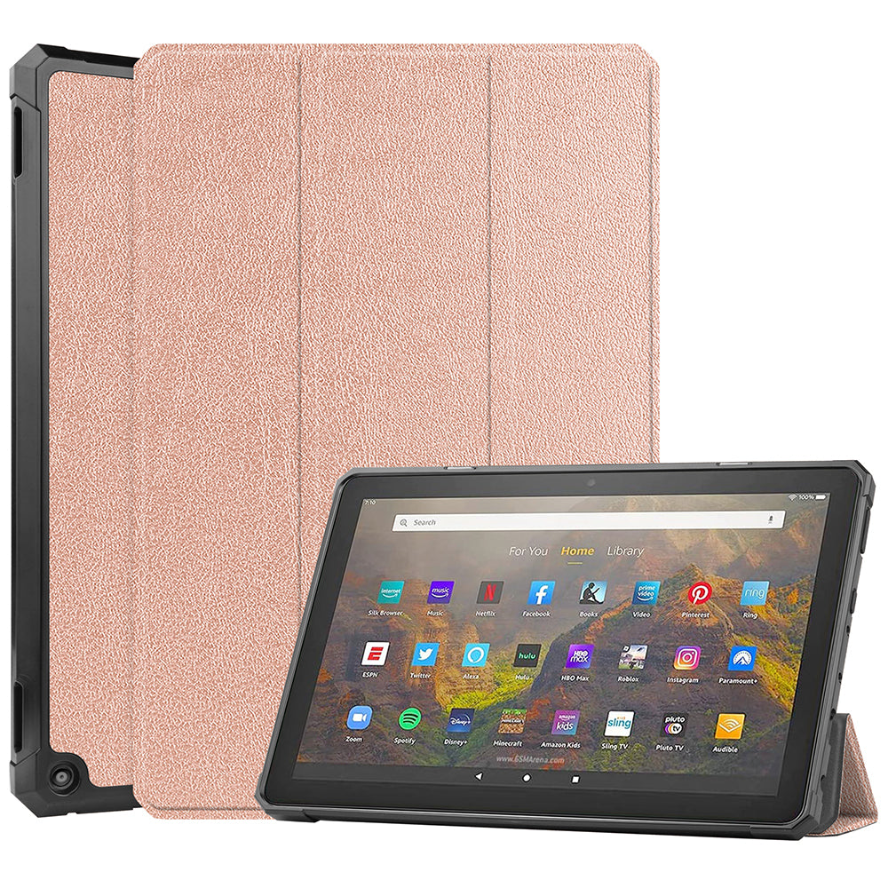 Tri-fold Stand Soft TPU Inner Shell + PU Leather Shell for Amazon Fire HD 10 (2021)