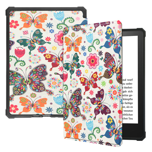 Pattern Printing PU Leather Shockproof Shell Smart Cover with Auto Wake/Sleep for Amazon Kindle Paperwhite 5 6.8-inch (2021)