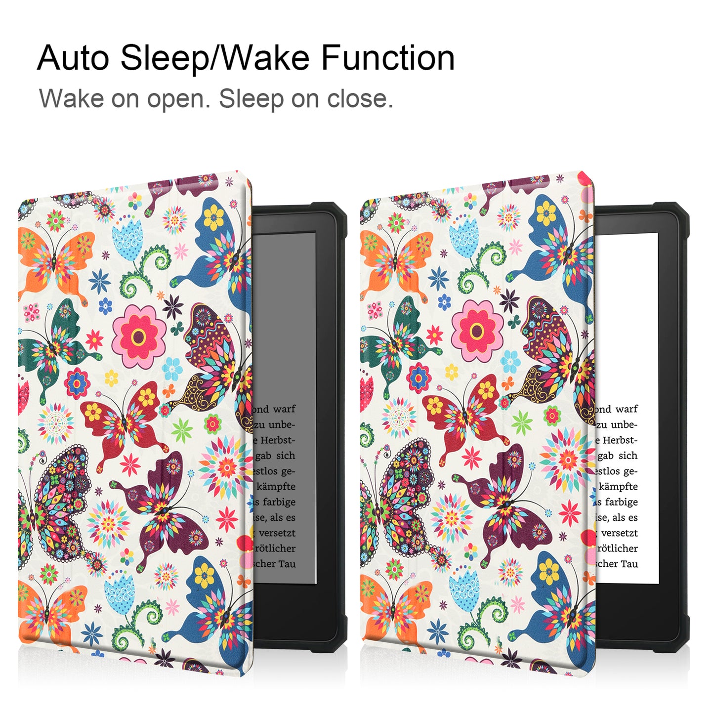 Pattern Printing PU Leather Shockproof Shell Smart Cover with Auto Wake/Sleep for Amazon Kindle Paperwhite 5 6.8-inch (2021)