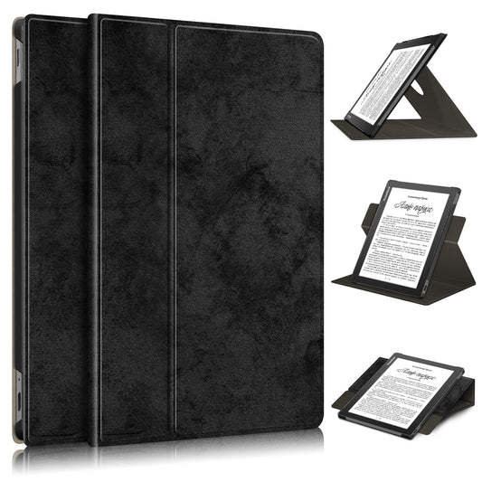 Solid Color 360 Degree Rotation Stand Design PU Leather + PC Protective Case Cover for PocketBook InkPad Lite PB970