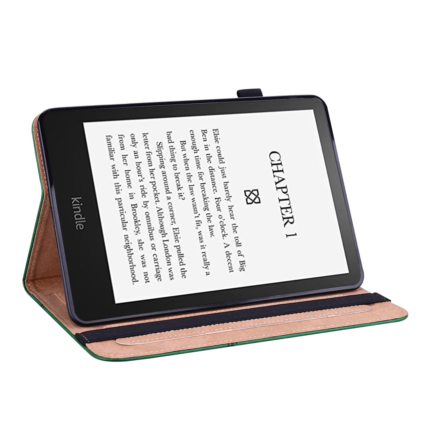 Line Imprinted Folio Stand PU Leather Auto Wake/Sleep Tablet Case with Card Slots for Amazon Kindle Paperwhite 5 (2021)