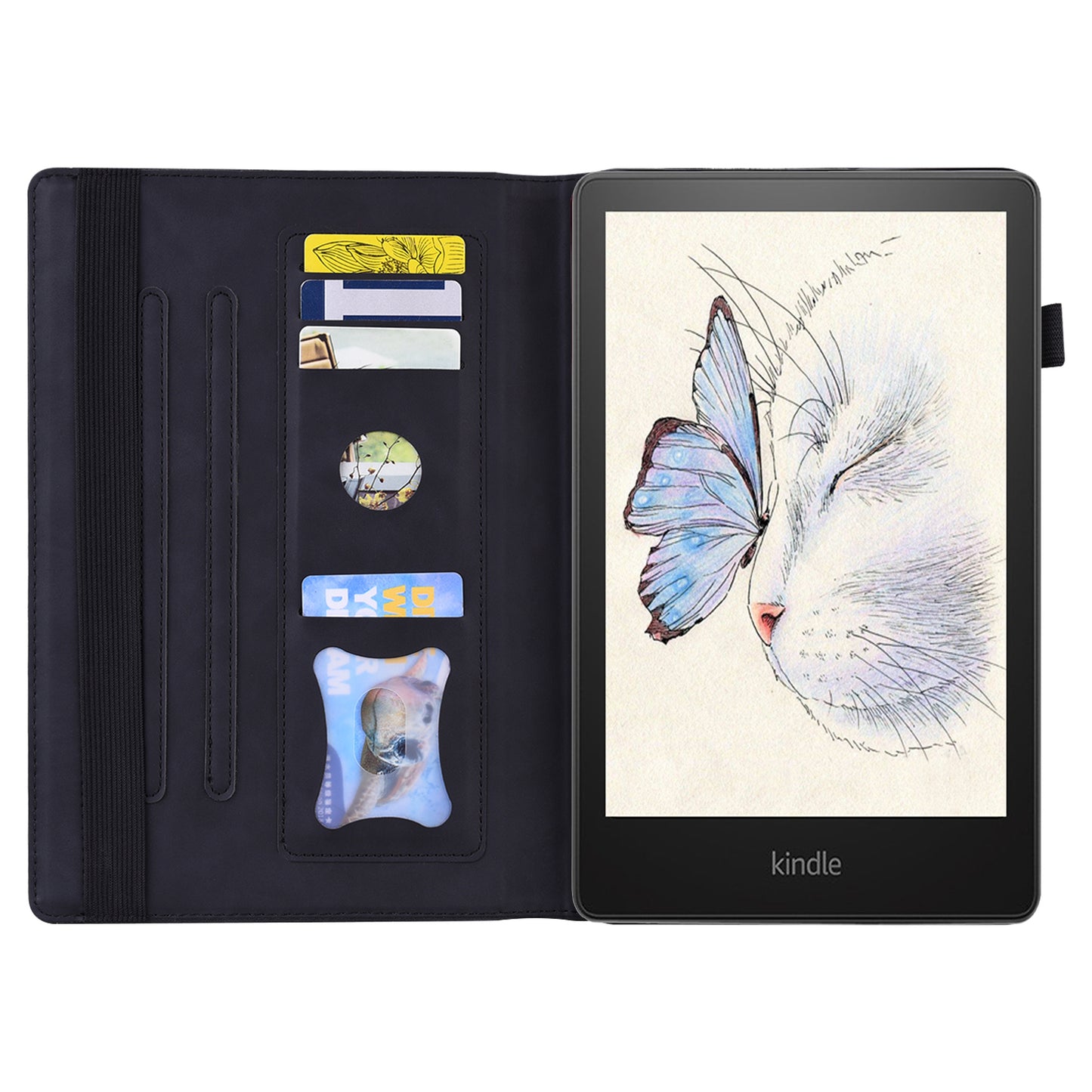 TPU+PU Leather Flip Tablet Case Wallet Design Business Style Protection Cover with Stand for Amazon Kindle Paperwhite 5 (2021)