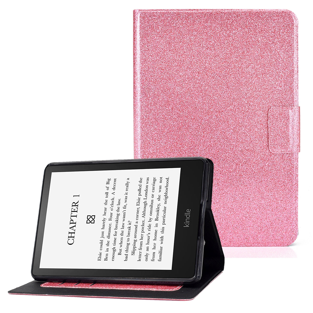 Glittering Powder PU Leather Shockproof Folio Stand Cover Protector with Card Slots for Amazon Kindle Paperwhite 5 (2021)