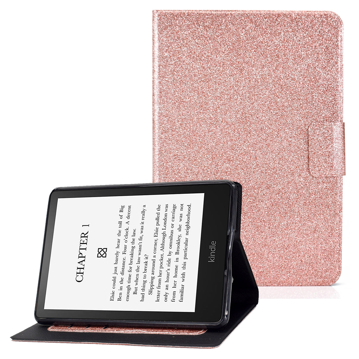 Glittering Powder PU Leather Shockproof Folio Stand Cover Protector with Card Slots for Amazon Kindle Paperwhite 5 (2021)