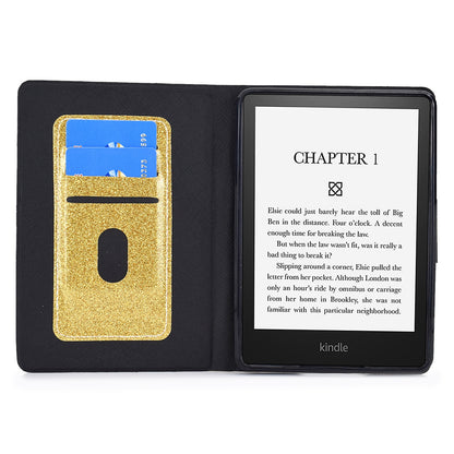 Glittering Powder PU Leather Shockproof Folio Stand Cover Protector with Card Slots for Amazon Kindle Paperwhite 5 (2021)