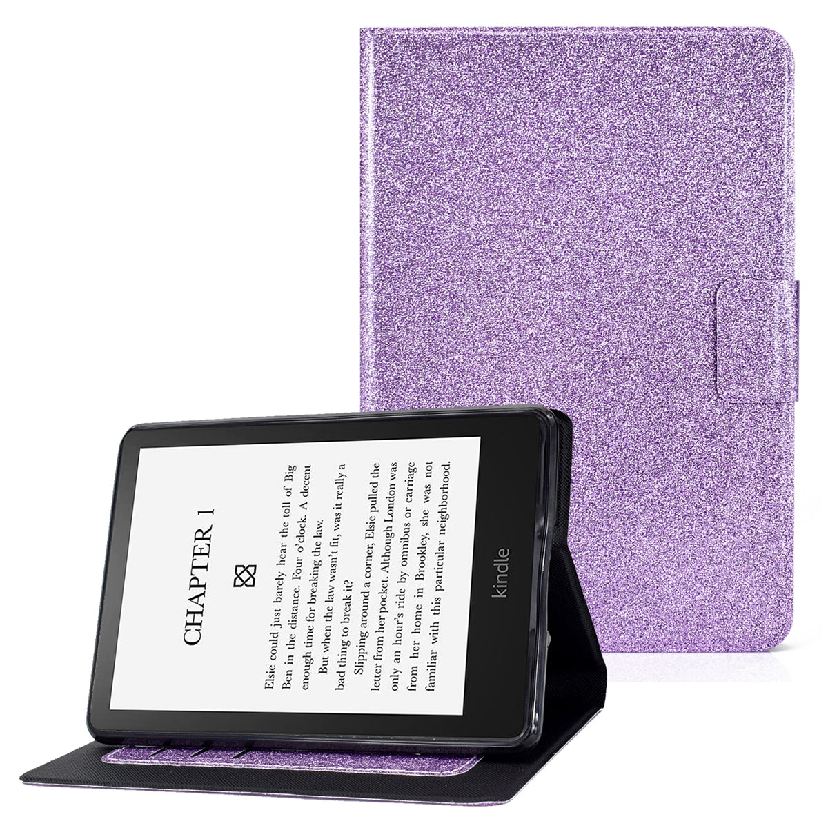 Glittering Powder PU Leather Shockproof Folio Stand Cover Protector with Card Slots for Amazon Kindle Paperwhite 5 (2021)