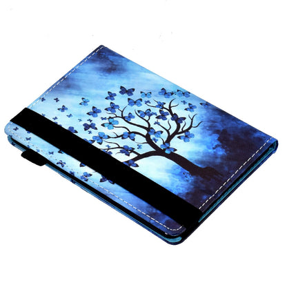 Pattern Printing PU Leather Card Slots Shell Folio Stand Elastic Band Protective Case with Pencil Holder for Amazon Kindle Paperwhite 5 (2021)