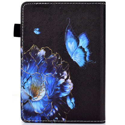 Pattern Printing PU Leather Card Slots Shell Folio Stand Elastic Band Protective Case with Pencil Holder for Amazon Kindle Paperwhite 5 (2021)