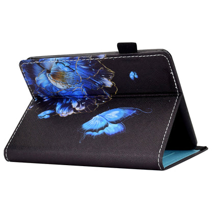 Pattern Printing PU Leather Card Slots Shell Folio Stand Elastic Band Protective Case with Pencil Holder for Amazon Kindle Paperwhite 5 (2021)