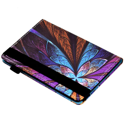 Pattern Printing PU Leather Card Slots Shell Folio Stand Elastic Band Protective Case with Pencil Holder for Amazon Kindle Paperwhite 5 (2021)