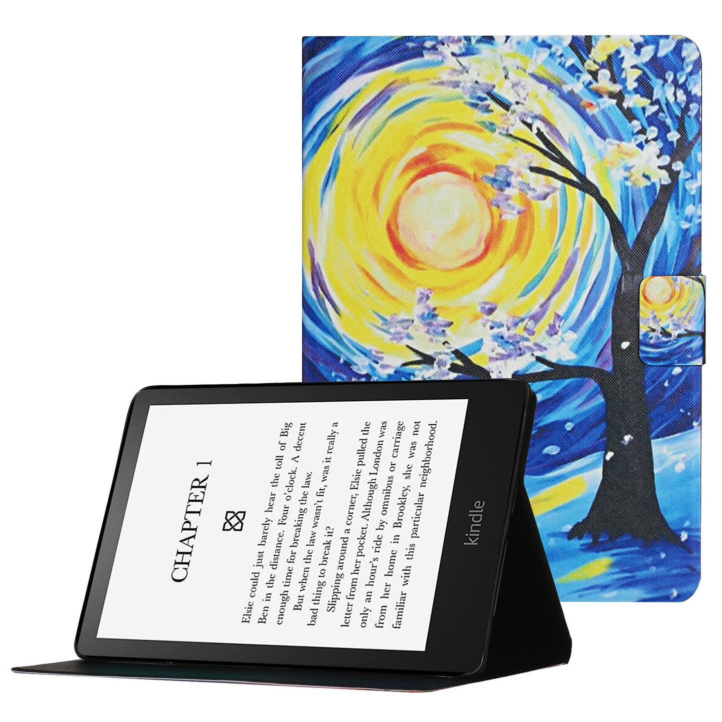 Pattern Printing Card Slots PU Leather Case Stand Cover for Amazon Kindle Paperwhite 5 (2021)