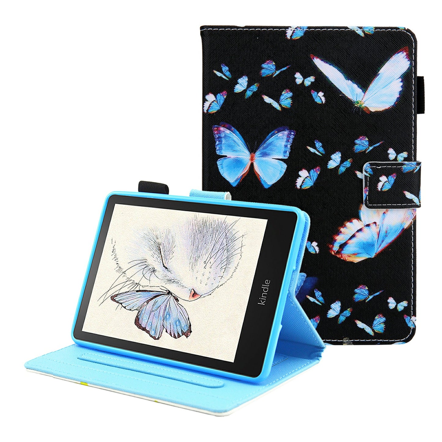 Foldable Stand Card Slots Design Pattern Printing Full Protection Leather Case Cover for Amazon Kindle Paperwhite 5 (2021)