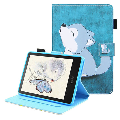 Foldable Stand Card Slots Design Pattern Printing Full Protection Leather Case Cover for Amazon Kindle Paperwhite 5 (2021)