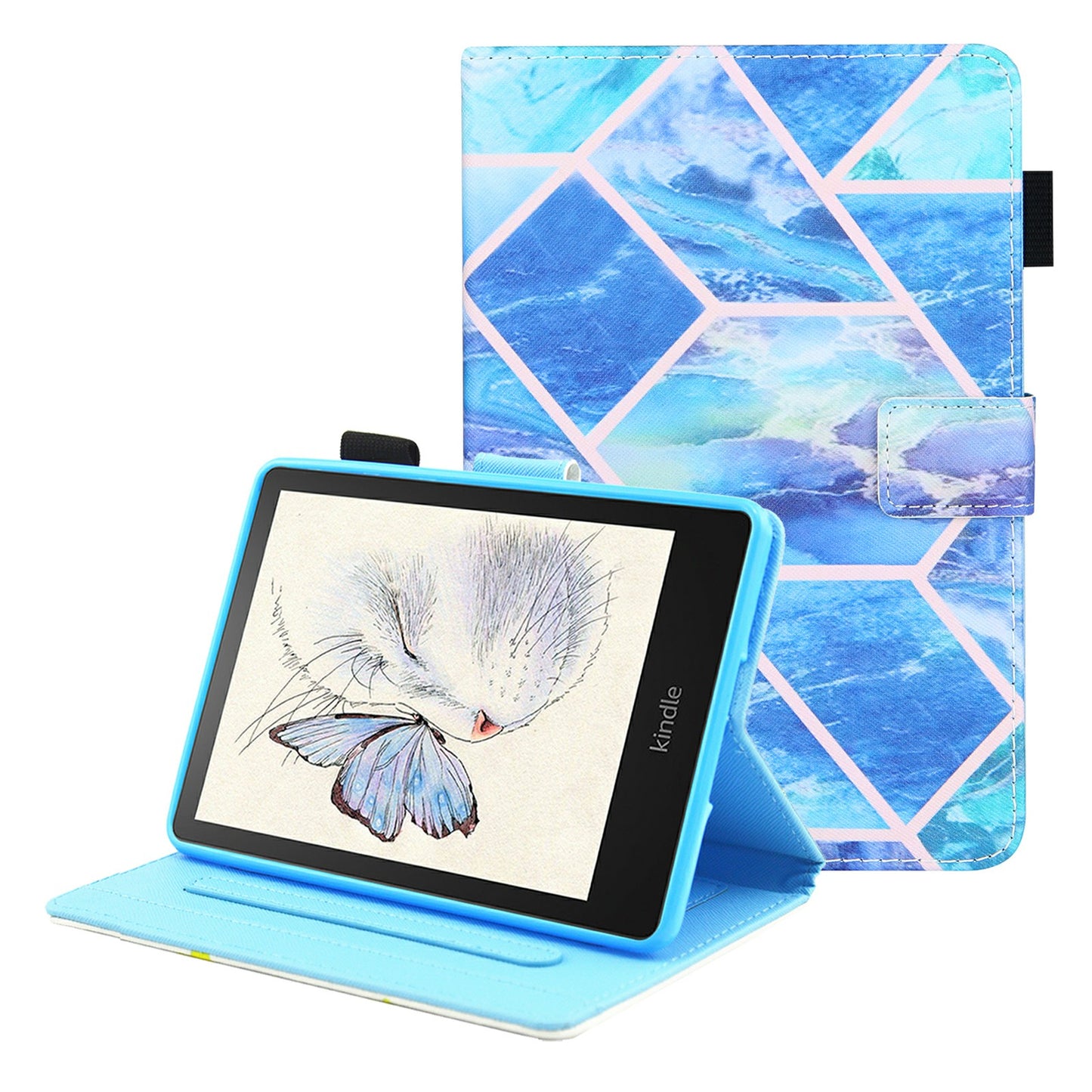 Foldable Stand Card Slots Design Pattern Printing Full Protection Leather Case Cover for Amazon Kindle Paperwhite 5 (2021)