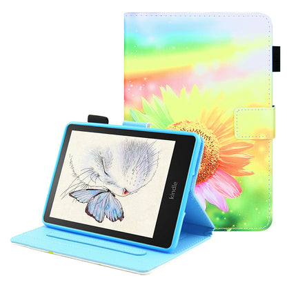 Foldable Stand Card Slots Design Pattern Printing Full Protection Leather Case Cover for Amazon Kindle Paperwhite 5 (2021)