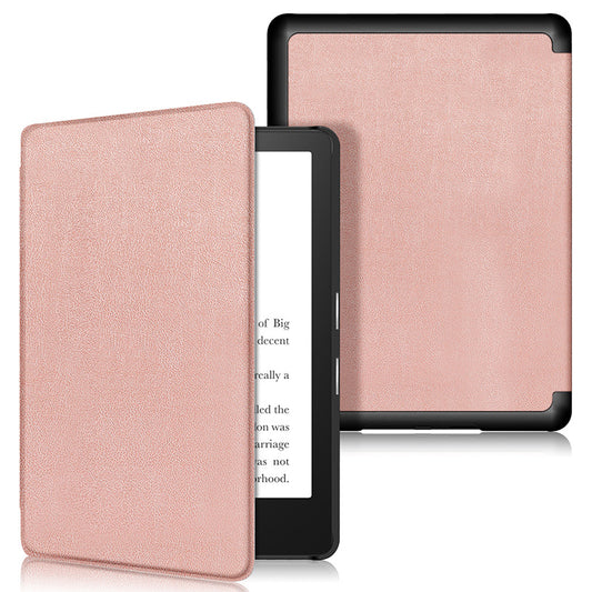 For Amazon Kindle Paperwhite (11th Generation) 2021 Textured PU Leather + PC Inner Cover Case Anti-Scratch Lining Shock-Absorbed Corners