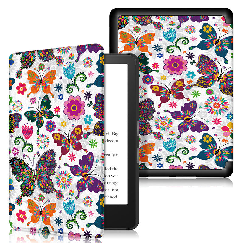 For Amazon Kindle Paperwhite 11 (2021) Pattern Printing PU Leather Cover Protectice Case with Auto Wake/Sleep