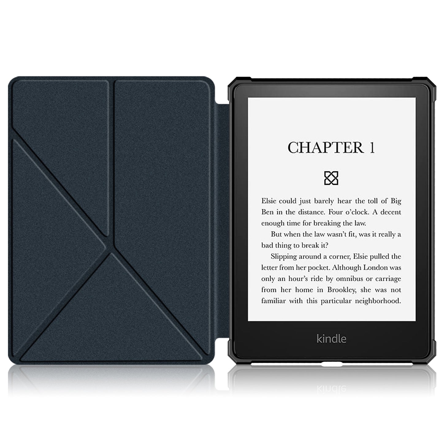 For Amazon Kindle Paperwhite (2021) Origami Dual-Angle Stand Design Smart Wake/Sleep Case Magnetic Absorbing