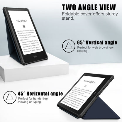 For Amazon Kindle Paperwhite (2021) Origami Dual-Angle Stand Design Smart Wake/Sleep Case Magnetic Absorbing