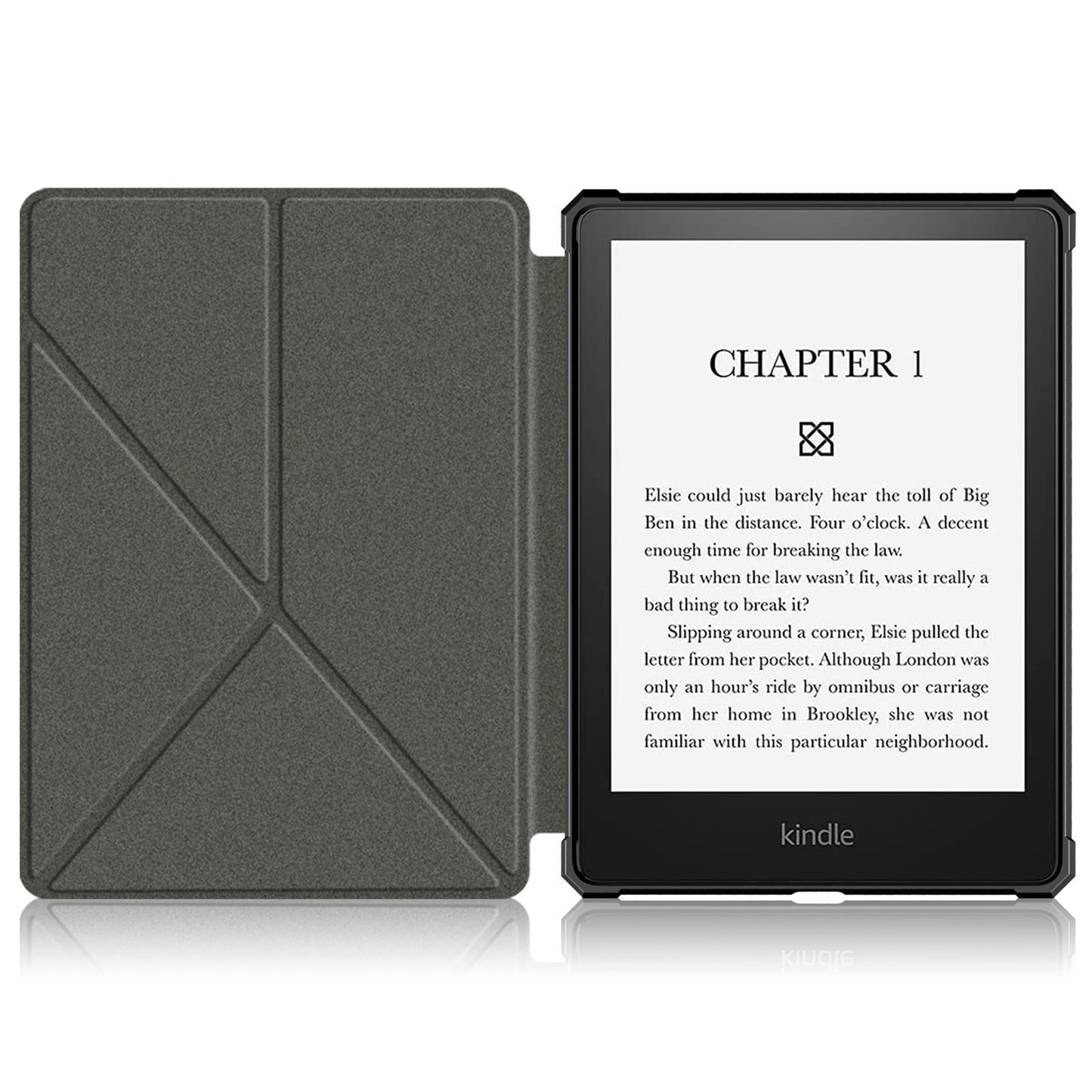 For Amazon Kindle Paperwhite (2021) Origami Dual-Angle Stand Design Smart Wake/Sleep Case Magnetic Absorbing