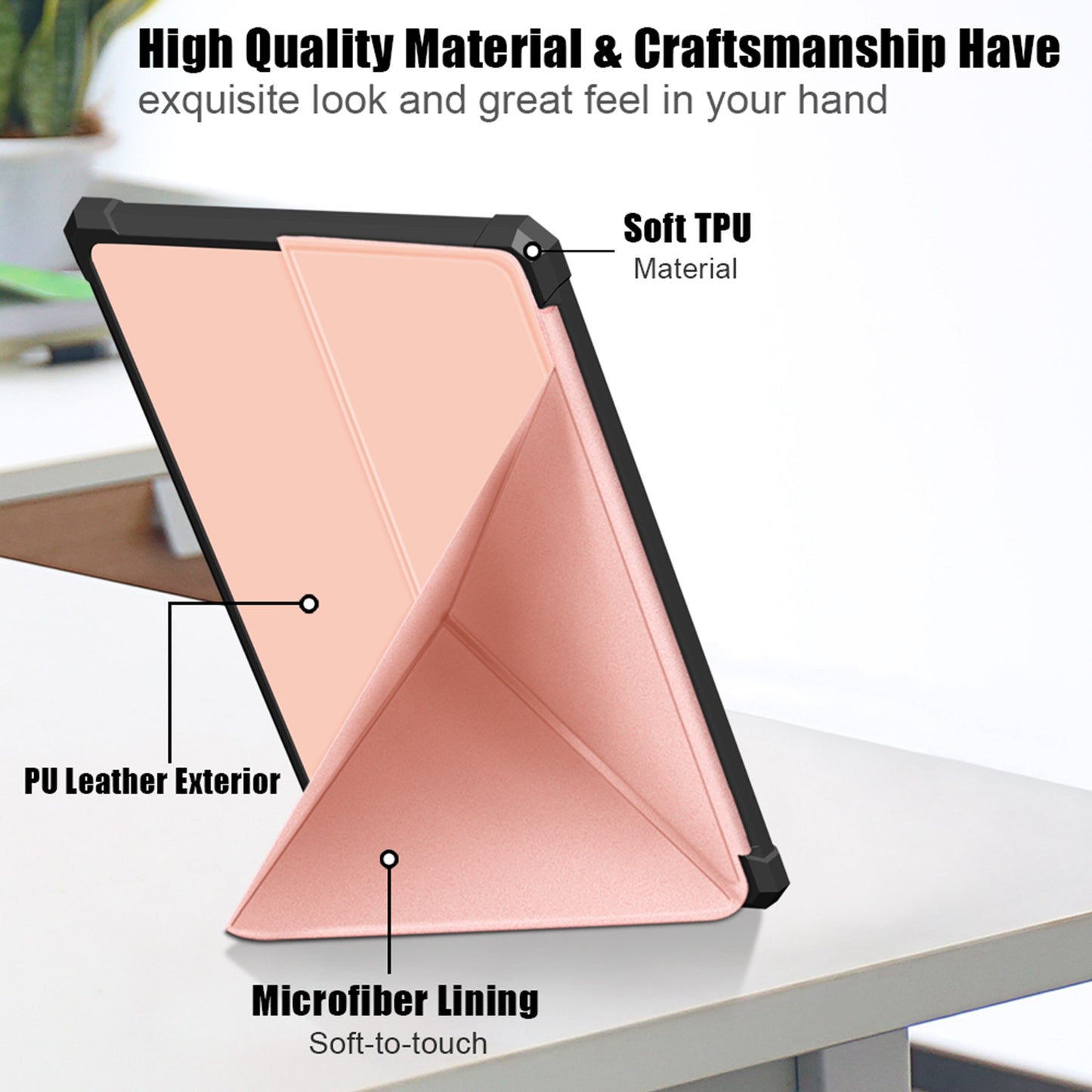 For Amazon Kindle Paperwhite (2021) Origami Dual-Angle Stand Design Smart Wake/Sleep Case Magnetic Absorbing