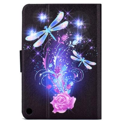 For Amazon Kindle Fire HD 10 (2021) Pattern Printing Tablet Leather Case Magnetic Closure Card Holder Shell with Stand