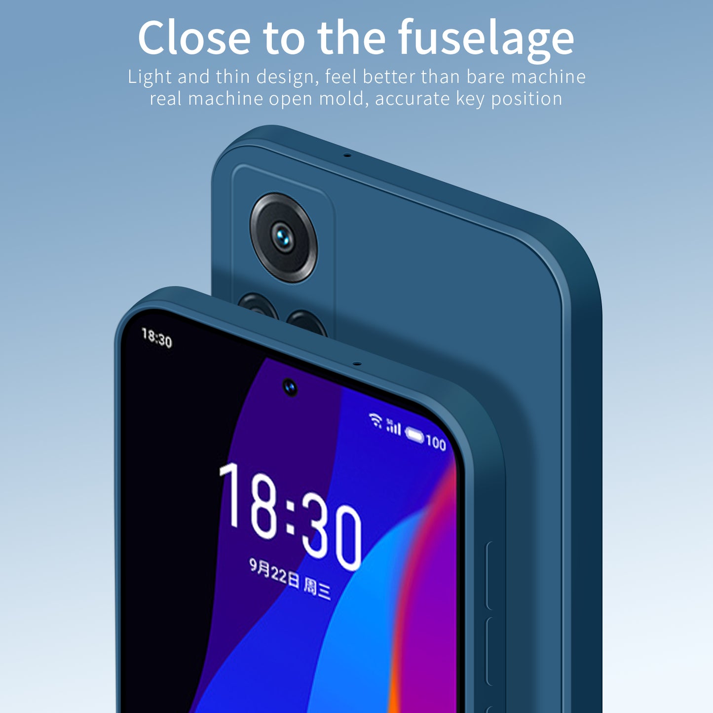 PINWUYO Precise Cutouts Phone Case for Meizu 18X, Smooth Touch Silicone Anti-Scratch Fiber Flocking Protective Cover