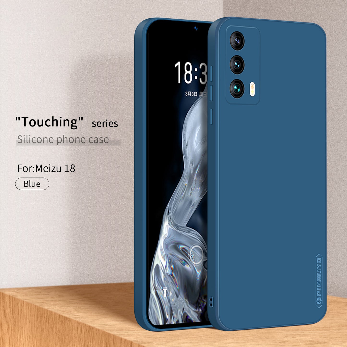 PINWUYO Soft Silicone Cover for Meizu 18 / 18S, Precise Cutouts Smooth Texture Shockproof Protective Phone Case