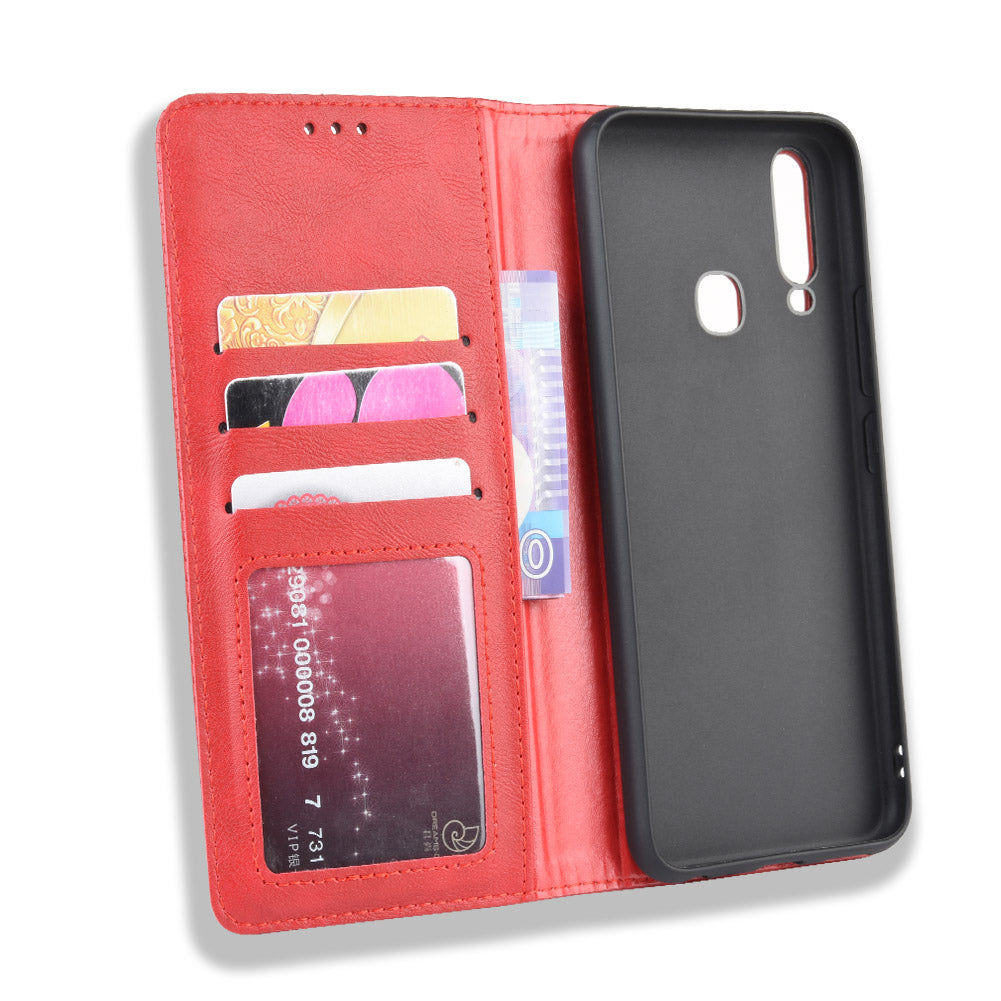 Vintage Style Leather Wallet Stand Phone Case for Vivo Y17/Y15/Y3