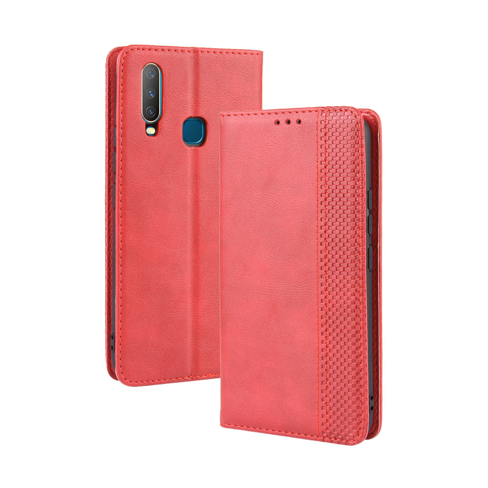 Vintage Style Leather Wallet Stand Phone Case for Vivo Y17/Y15/Y3