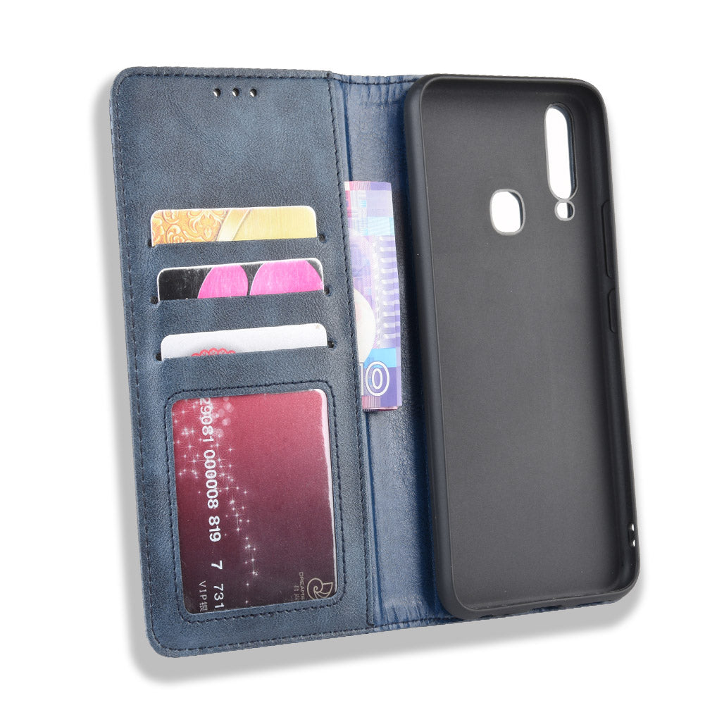 Vintage Style Leather Wallet Stand Phone Case for Vivo Y17/Y15/Y3