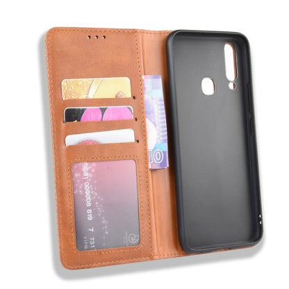 Vintage Style Leather Wallet Stand Phone Case for Vivo Y17/Y15/Y3