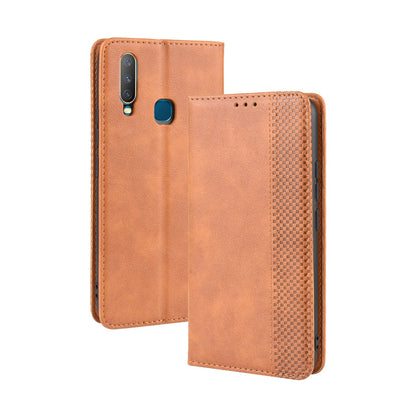 Vintage Style Leather Wallet Stand Phone Case for Vivo Y17/Y15/Y3