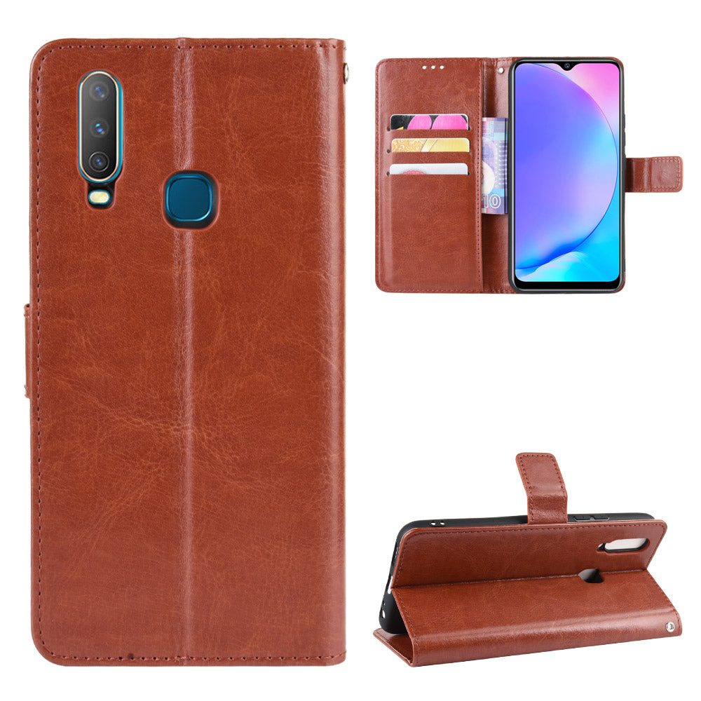 Crazy Horse Texture Leather Wallet Case for Vivo Y17/Y15/Y35