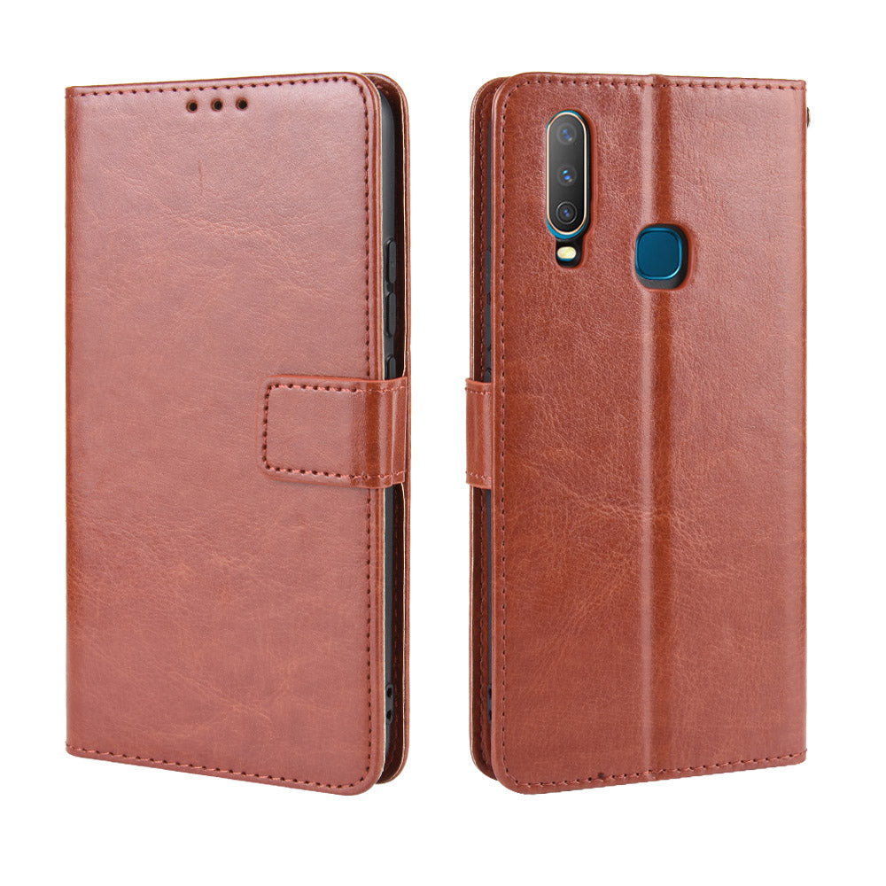 Crazy Horse Texture Leather Wallet Case for Vivo Y17/Y15/Y35