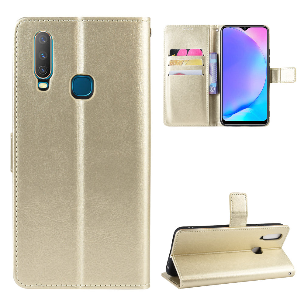 Crazy Horse Texture Leather Wallet Case for Vivo Y17/Y15/Y35