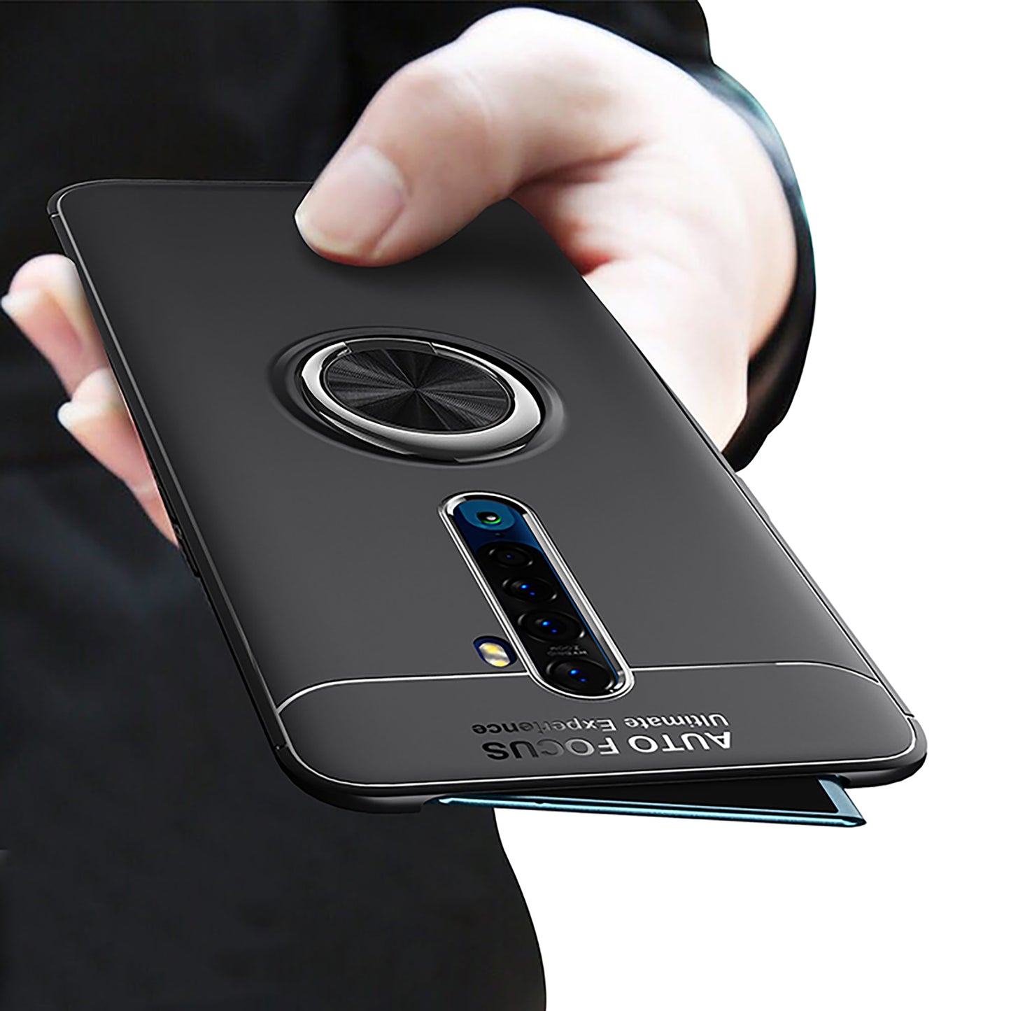 Finger Ring Kickstand TPU Cover for OPPO Reno2 (Built-in Metal Sheet)