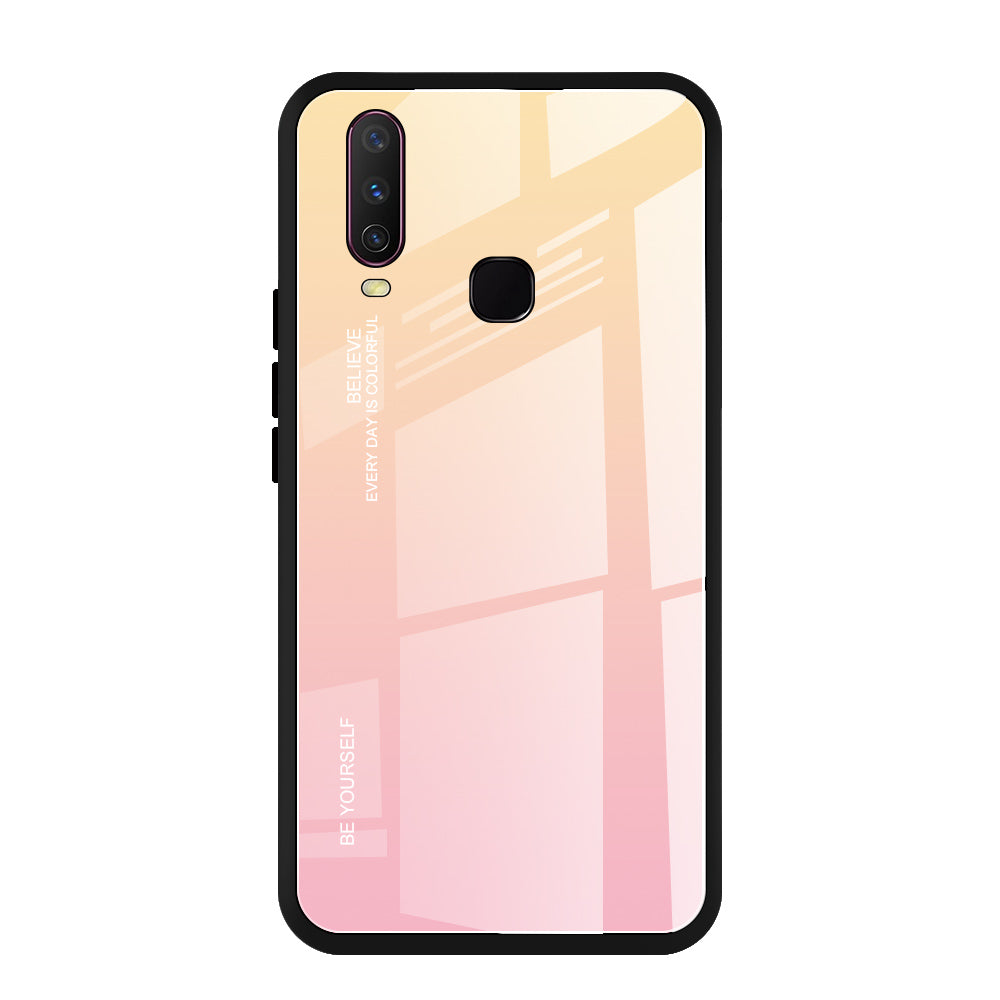 Gradient Color Tempered Glass + PC + TPU Combo Case for Vivo Y17