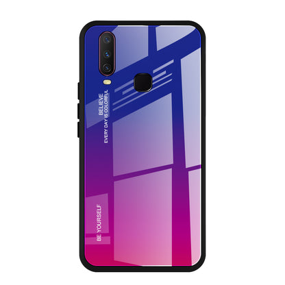 Gradient Color Tempered Glass + PC + TPU Combo Case for Vivo Y17