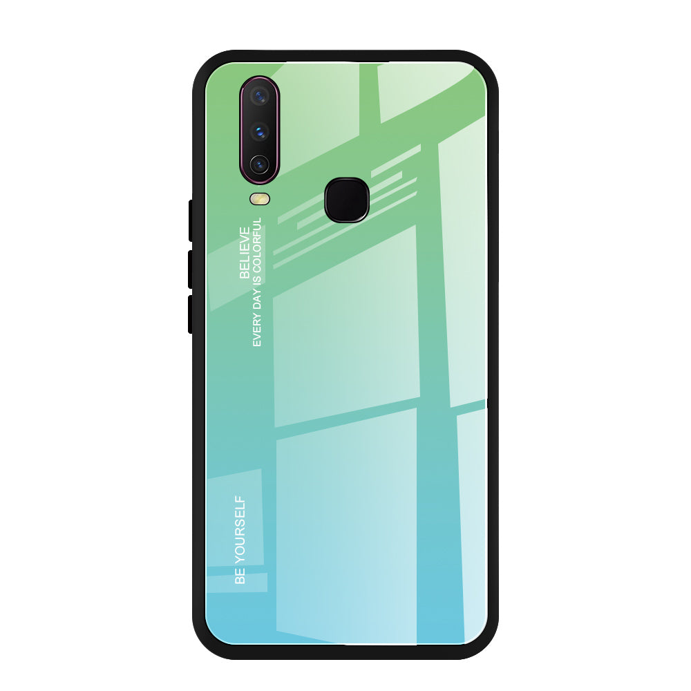 Gradient Color Tempered Glass + PC + TPU Combo Case for Vivo Y17