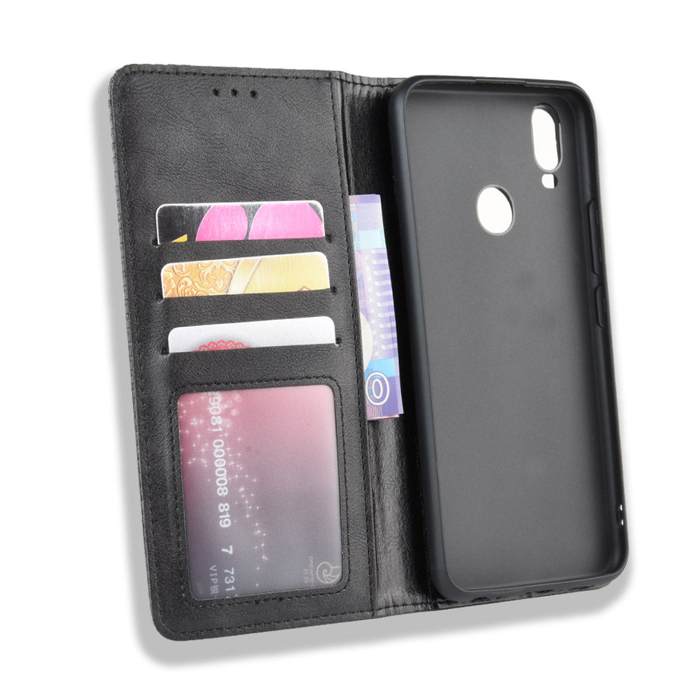 Vintage Style Leather Wallet Stand Case for vivo Y11 (2019)